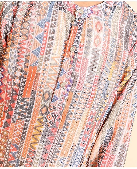 Babyhug Full Sleeves Kurta and Dhoti Set Printed - Multiclour