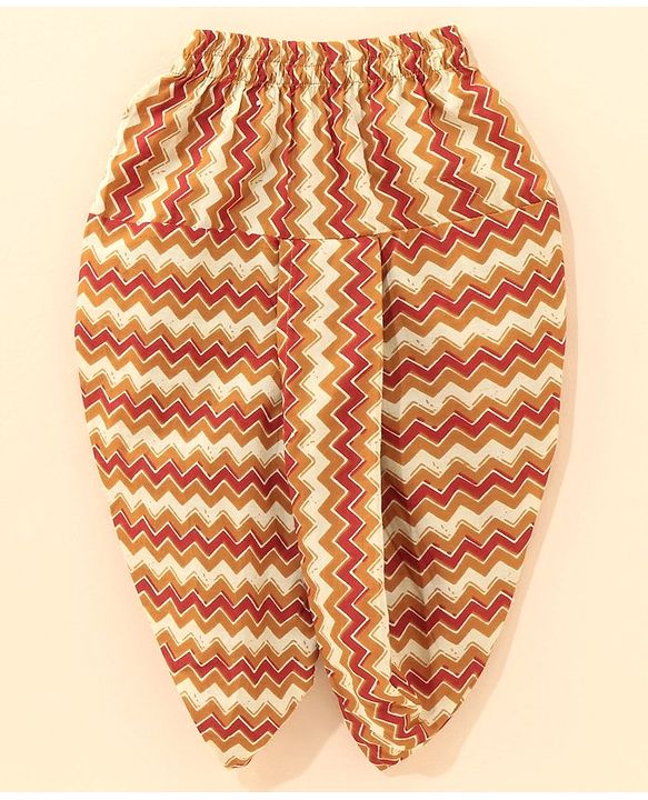 Babyhug Full Sleeves Cotton Kurta & Dhoti Set Printed- Mustard