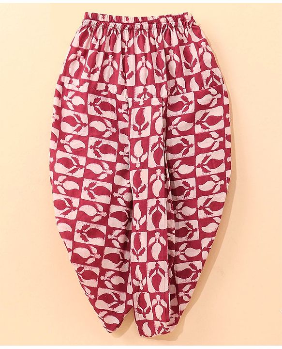 Babyhug   Full Sleeve Cotton Printed Kurta Dhoti Set - Purple