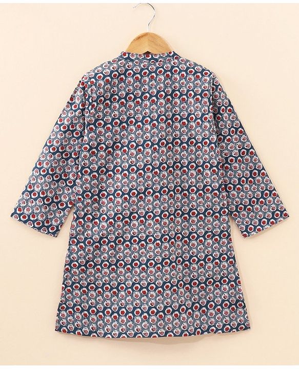 Babyhug Full Sleeves Printed Kurta & Dhoti - Grey