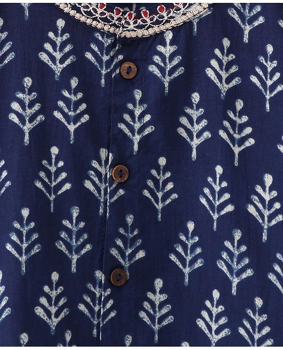 Babyhug Full Sleeves Kurta and Dhoti Set - Indigo