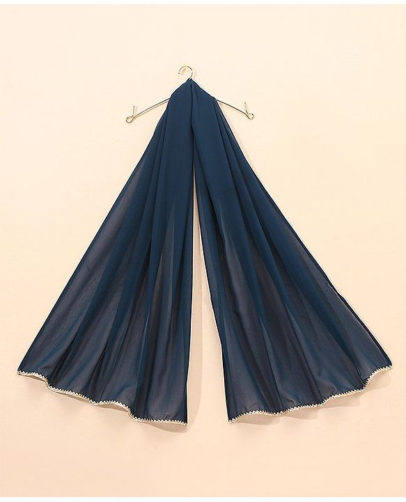 Babyhug Singlet Kurti & Sharara with Dupatta Sequins Detailing - Blue