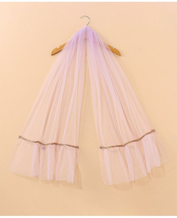 Babyhug Sleeveless Choli & Lehenga With Dupatta Embroidery & Net Detailing - Sheer Lilac