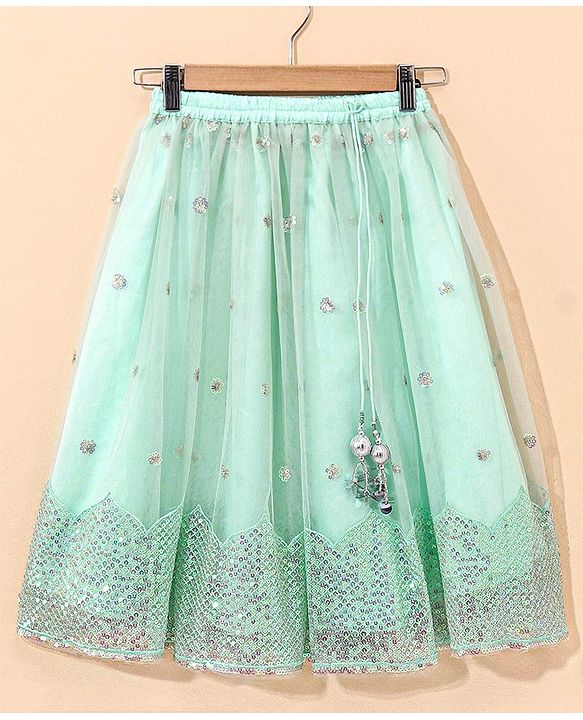 Babyhug Sleeveless Choli Lehenga And Dupatta Sequin Embellished - Blue