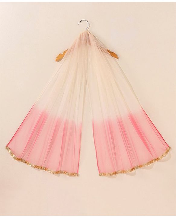 Babyhug Woven Sleeveless Choli & Lehenga With Dupatta Embellished Embroidery- Pink