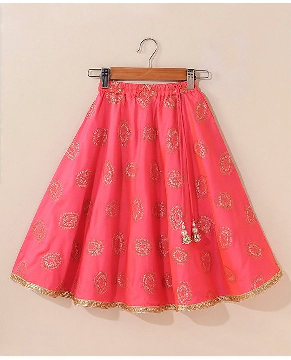 Babyhug Woven Sleeveless Choli & Lehenga With Dupatta Embellished Embroidery- Pink