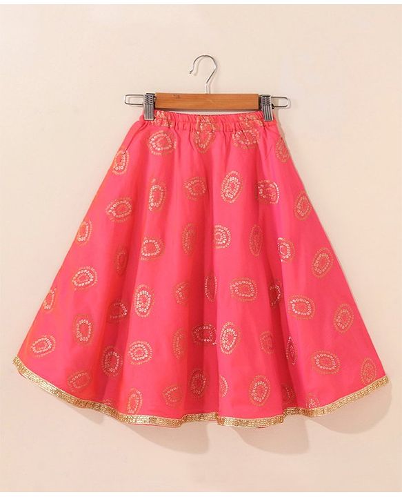 Babyhug Woven Sleeveless Choli & Lehenga With Dupatta Embellished Embroidery- Pink