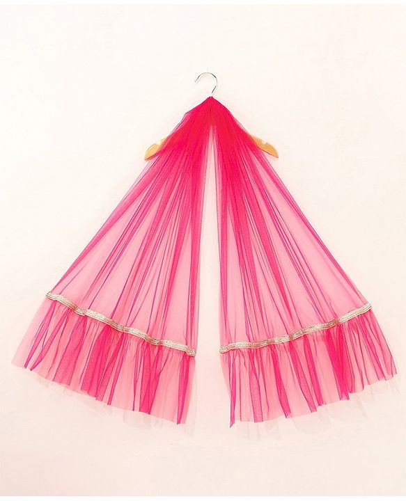 Babyhug Sleeveless Choli & Lehenga Set With Dupatta & Embellishment - Fuchsia Pink