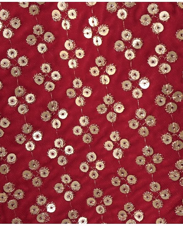 Babyhug Woven Sleeveless Embroidery Choli Lehenga With Dupatta - Red