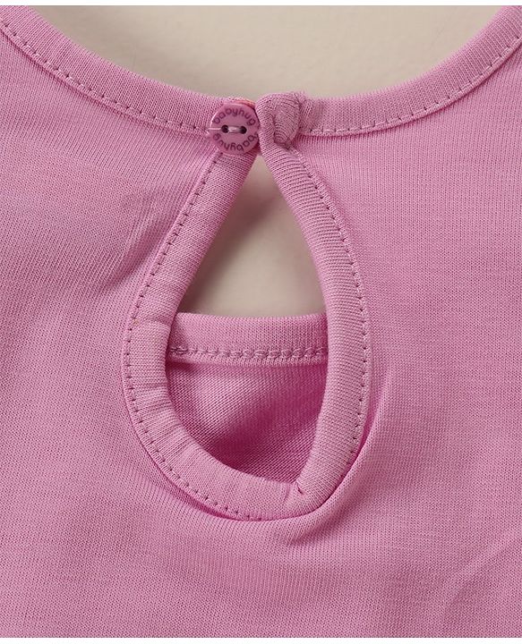 Babyhug 100% Cotton Half Sleeves Tee With Text Graphics- Purple