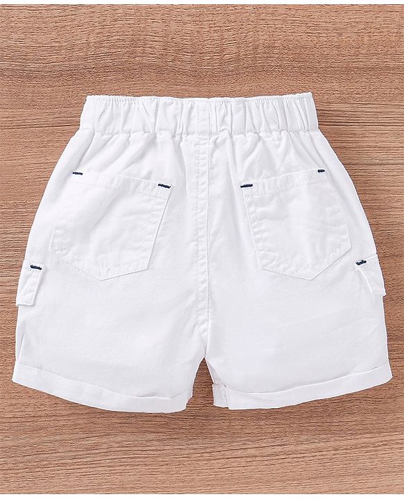 Babyhug Cotton Half Sleeves T-Shirt & Shorts Set Stripes & Text Print- Blue White