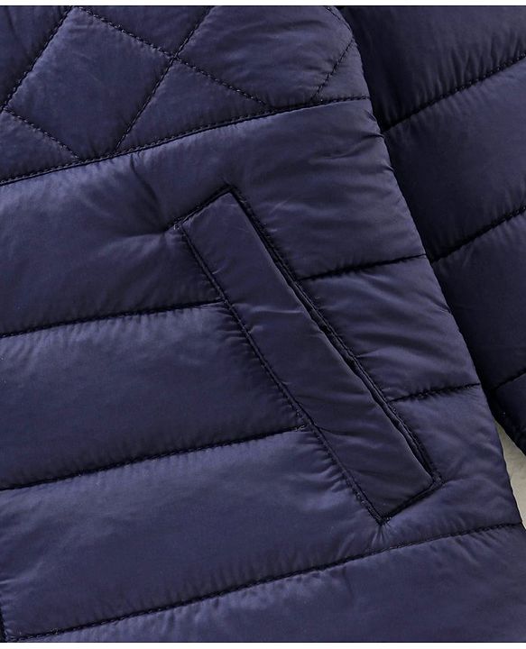 Pine Kids Hooded Full Sleeves Padded Jacket Solid- Navy Blue