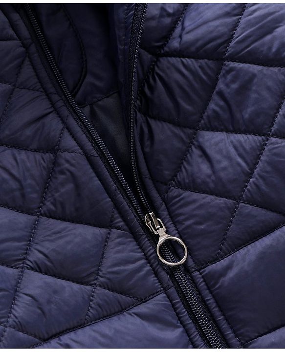 Pine Kids Hooded Full Sleeves Padded Jacket Solid- Navy Blue