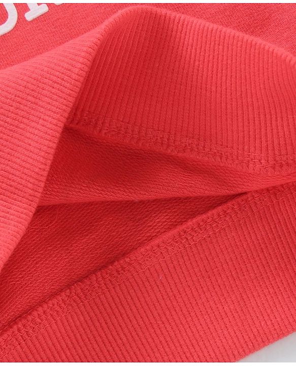 Babyhug Cotton Knit to Knit Full Sleeves Text Printed Tee & Lounge Pant - Red