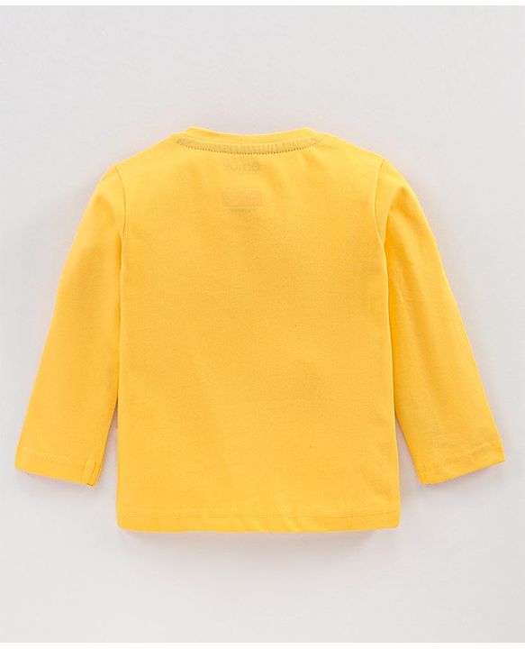 Babyhug Cotton Full Sleeves T-Shirt Smiley Print - Yellow
