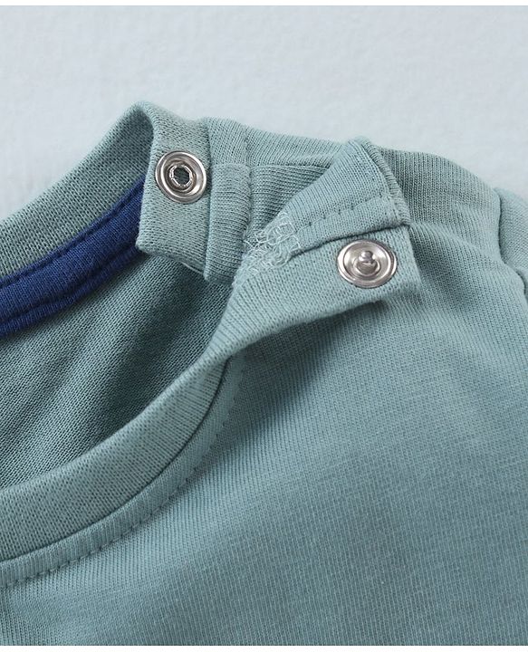 Babyhug Cotton Knit Full Sleeves T-Shirt Smiley Printed - Grey