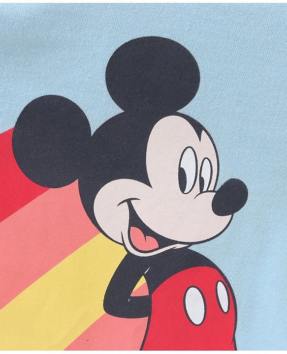 Babyhug Full Sleeves T-Shirt Mickey Mouse Print - Blue
