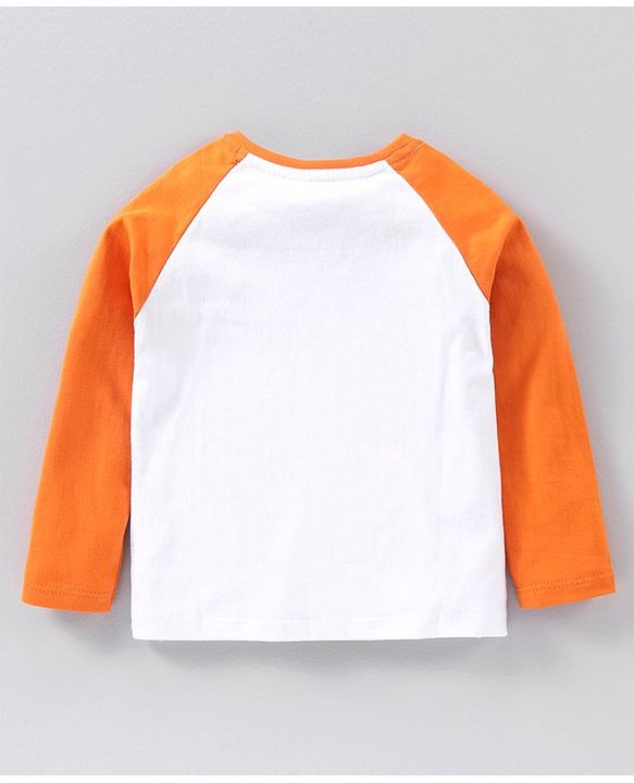 Babyhug Cotton Full Sleeves T-Shirt Winnie The Pooh Print - White Orange