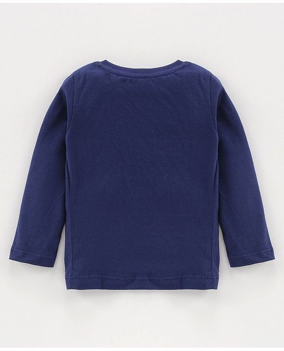Babyhug Full Sleeves T-Shirt Simba Print - Navy Blue