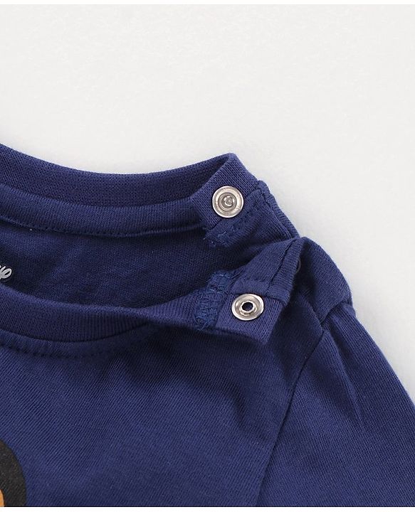 Babyhug Full Sleeves T-Shirt Simba Print - Navy Blue