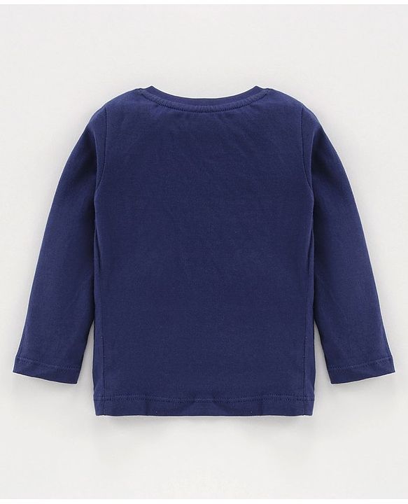 Babyhug Full Sleeves T-Shirt Simba Print - Navy Blue