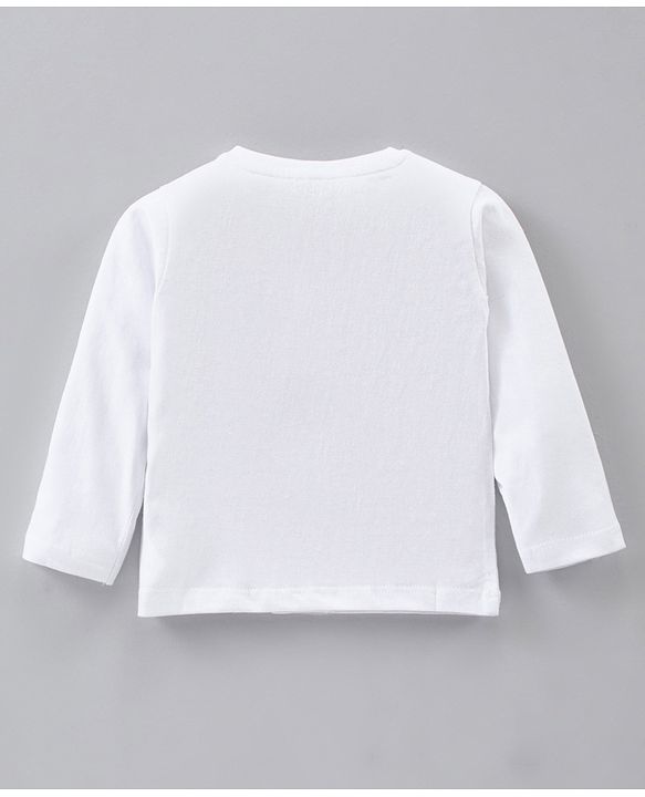 Babyhug Cotton Knit Full Sleeves T-Shirt Pooh & Tigger Print- White