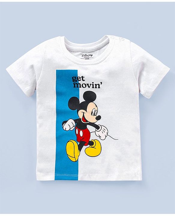 Babyhug Half Sleeves T-Shirt Mickey Mouse Print - Multicolour