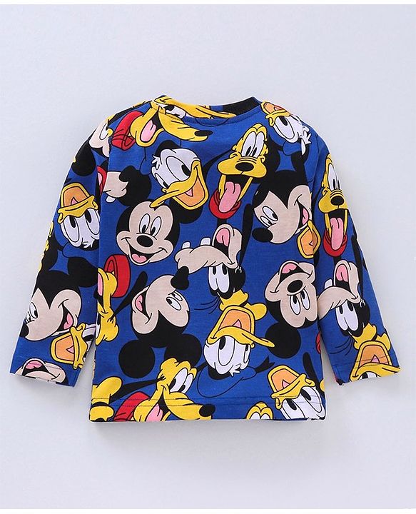 Babyhug Full Sleeves T-Shirt Mickey Mouse Print - Blue