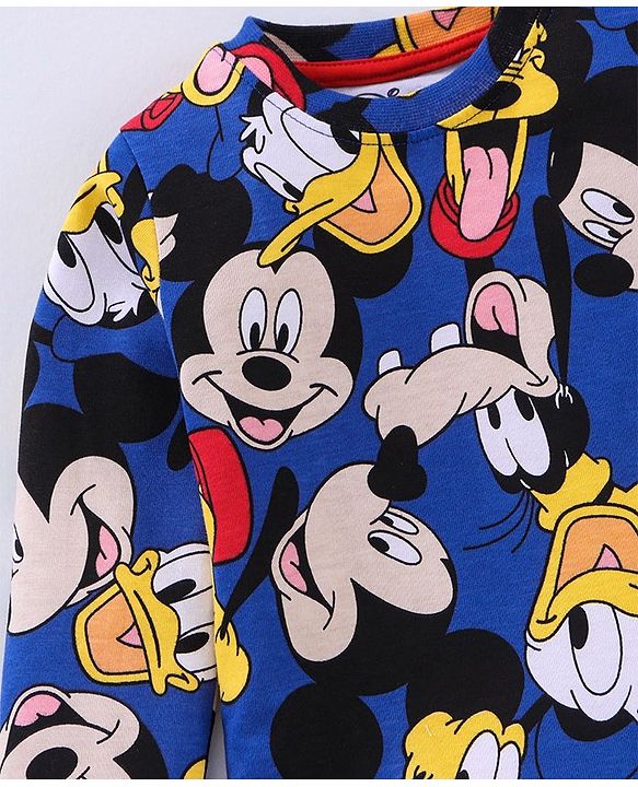 Babyhug Full Sleeves T-Shirt Mickey Mouse Print - Blue