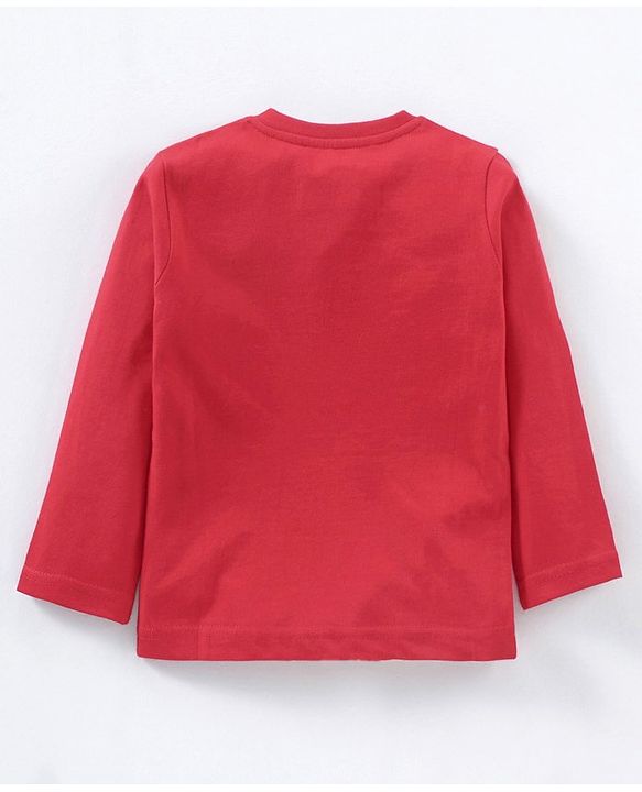 Babyhug Cotton Knit Full Sleeves T-Shirt Mickey Mouse Printed - Red