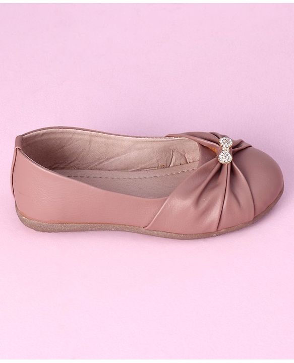 Cute Walk by Babyhug Slip On Bellies With Bow Motif - Nude