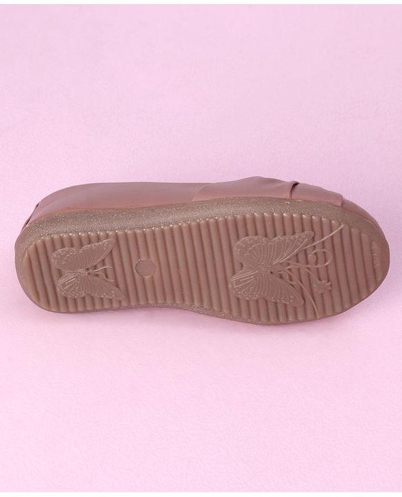 Cute Walk by Babyhug Slip On Bellies With Bow Motif - Nude