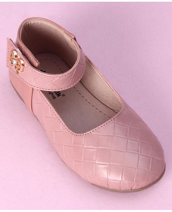 Cute Walk by Babyhug Slip On Bellies with Bow Motif & Velcro Closure - Peach