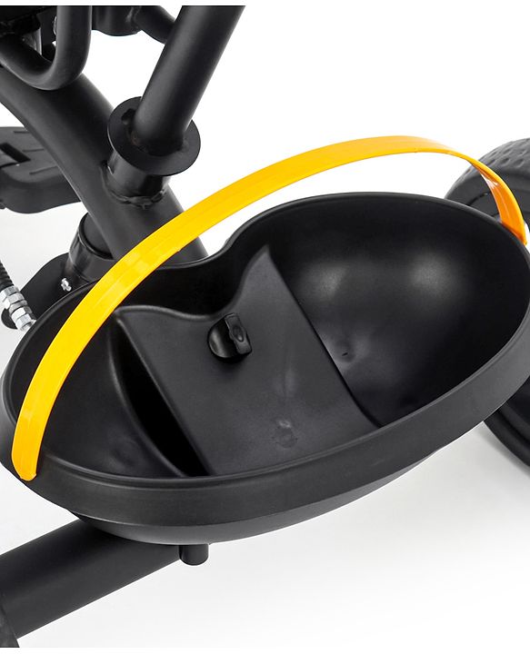 Babyhug Stalwart Plug & Play Tricycle With Parental Handle & Seat Cover - Yellow Black