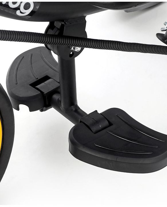 Babyhug Stalwart Plug & Play Tricycle With Parental Handle & Seat Cover - Yellow Black