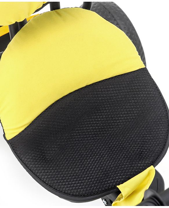 Babyhug Stalwart Plug & Play Tricycle With Parental Handle & Seat Cover - Yellow Black