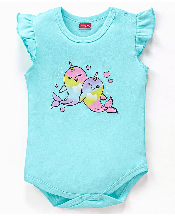 Babyhug 100% Cotton Half Sleeves Printed Onesies Pack of 2 - Multicolour