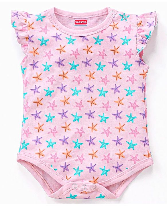 Babyhug 100% Cotton Half Sleeves Printed Onesies Pack of 2 - Multicolour