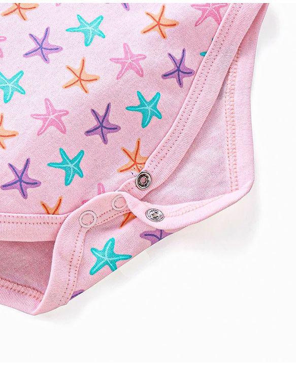 Babyhug 100% Cotton Half Sleeves Printed Onesies Pack of 2 - Multicolour