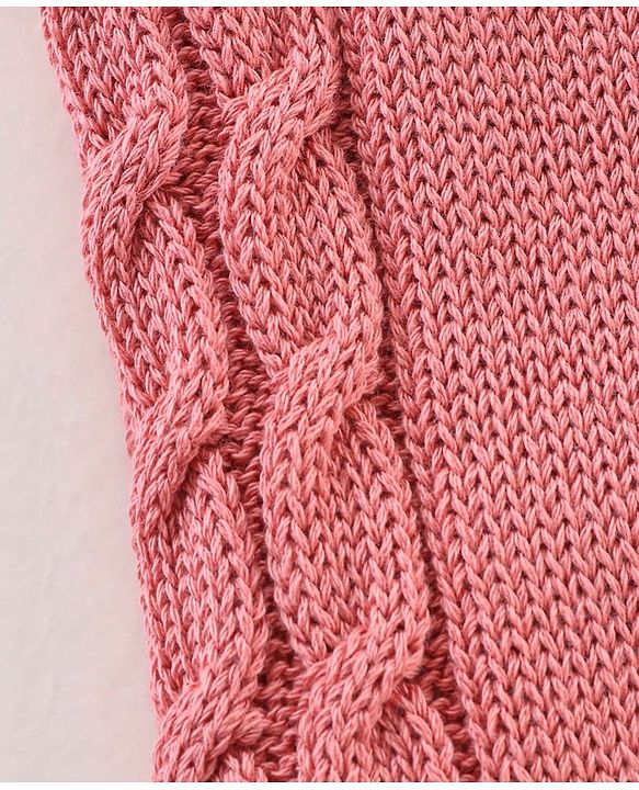 Babyhug 100% Organic Cotton Fleece Knit Full Length Thermal Bottom Solid - Pink