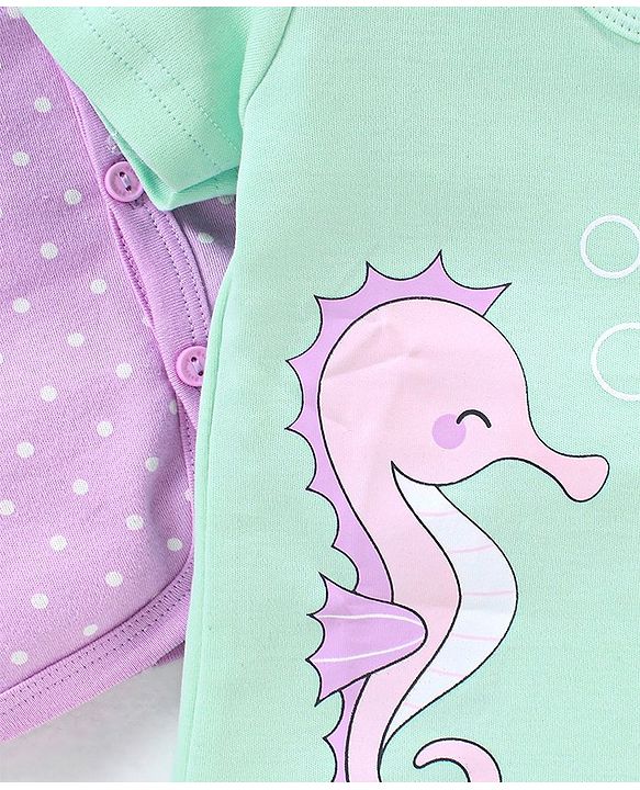Babyhug 100% Cotton Half Sleeves Vests Pack of 3 - Multicolour