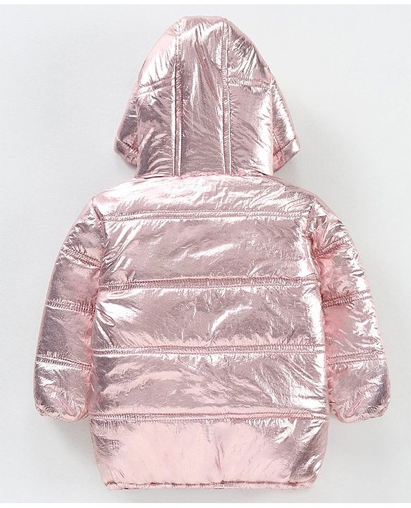 Babyhug Full Sleeves Hooded Fashion Heavy Winter Solid Color Jacket - Pink