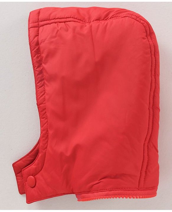 Babyhug Full Sleeves Color Block Hooded Jacket - Red Off White