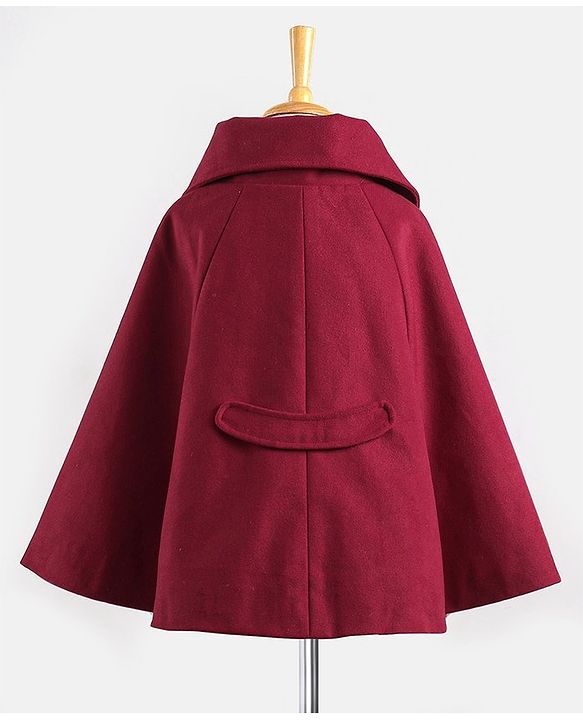 Babyhug Full Sleeves Solid Woven Trench Coat- Maroon