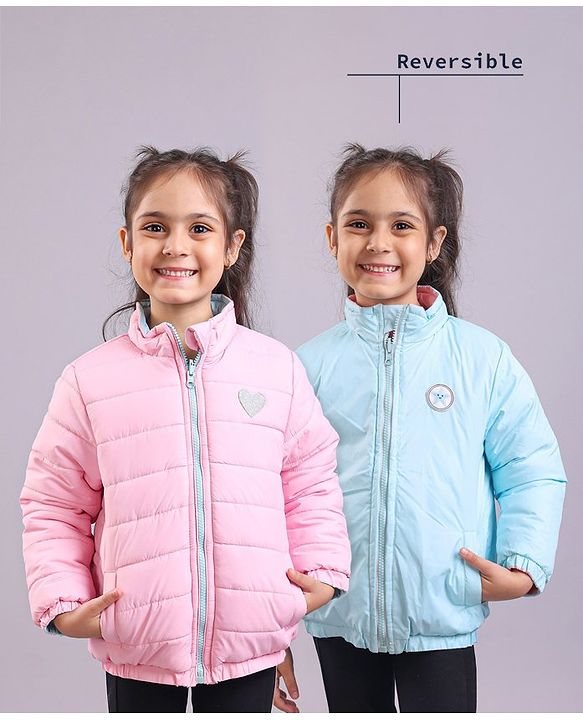 Babyhug Full Sleeves Solid Heavy Winter Reversible Jacket - Multicolour