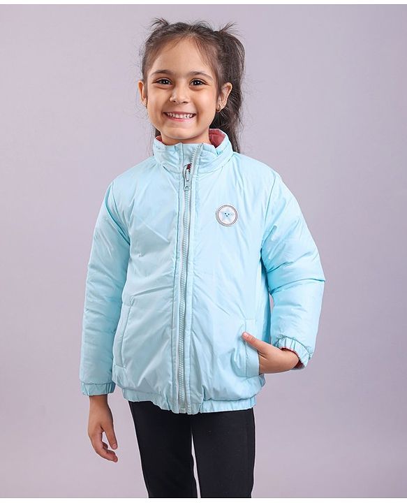 Babyhug Full Sleeves Solid Heavy Winter Reversible Jacket - Multicolour
