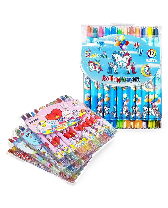 FunBlast Twist Crayons for Kids - 12 Pcs Crayon Set for Kids