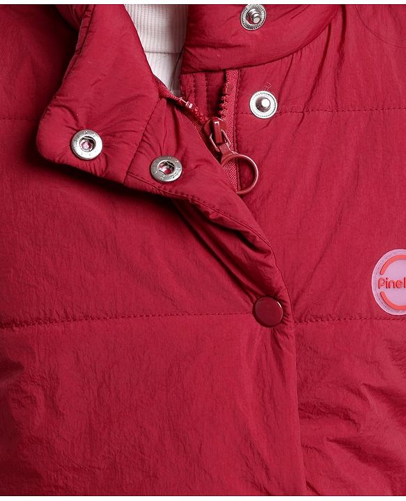Pine Kids Sleeveless Solid Puffer Jacket - Red
