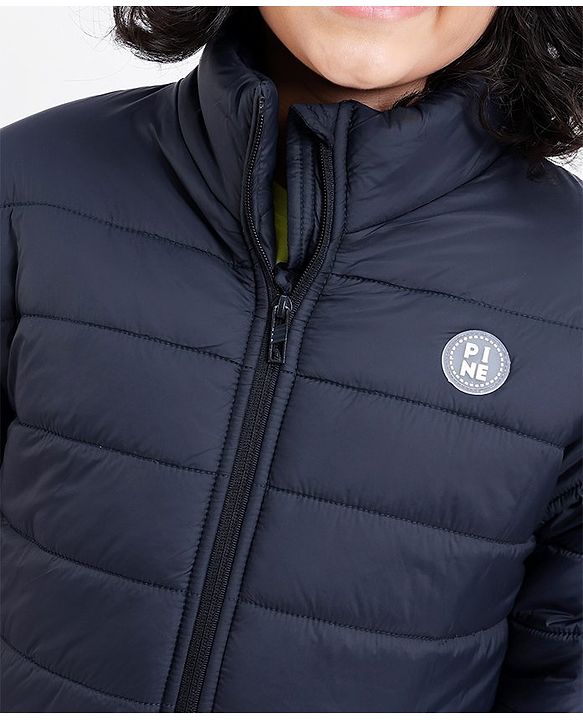Pine Kids Full Sleeves Solid Winter Wear Super Soft Padded Jacket - Blue