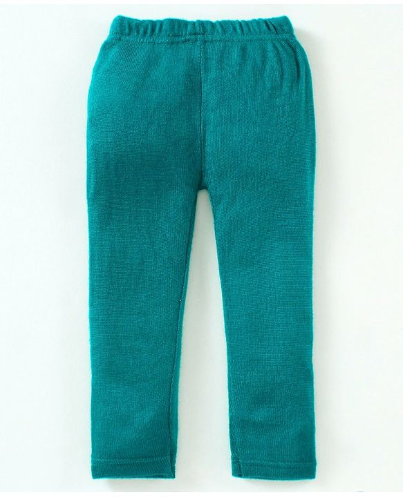 Babyhug 100% Organic Cotton Full Length Thermal Lounge Pant Tiger Patch - Teal Blue